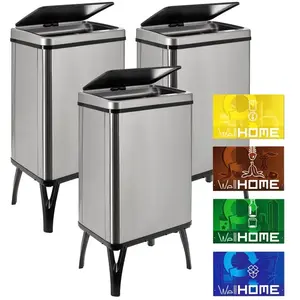 Wellhome Poubelles Intelligentes 40l 3 UnitésVendu parbricoinn