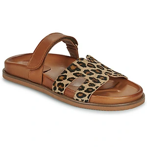Slippers Exé Shoes 967-KIMOLOS-LEOPARD-TAN Brown pas cher