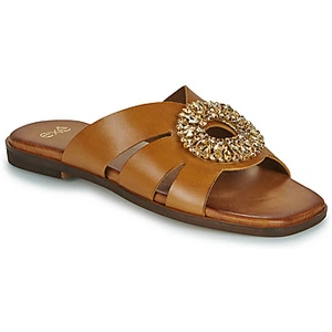 Slippers Exé Shoes 565-NAXOS-LEATHER-TAN Brown pas cher
