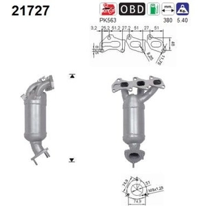AS Catalyseur pour OPEL: Corsa, Agila & VAUXHALL: Agila (Ref: 21727) pas cher