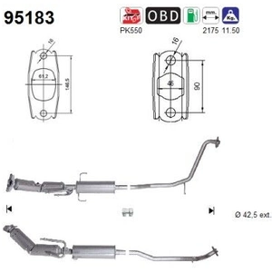 AS Catalyseur pour TOYOTA: Prius (Ref: 95183) pas cher