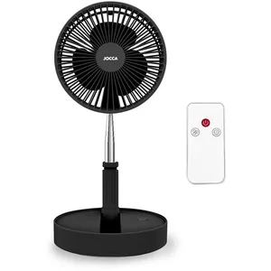 Jocca Ventilateur sur Pied Pliable | Batterie 7200 mAh | 3 Vitesses | Hauteur 36-97,5 cm | Télécommande Incluse