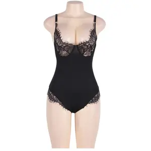 SUBBLIME QUEEN PLUS SIZE | Subblime Queen Plus Teddy With Clears And Fringes Black