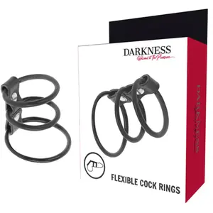 DARKNESS BONDAGE | Darkness Flexible Cock Rings Set Of 3
