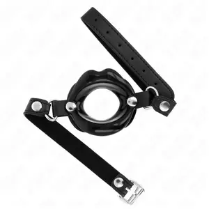Kink - Lip 8 Cm Gag With Black Leatherette Strap 63 X 2 Cm Adjustable ... pas cher