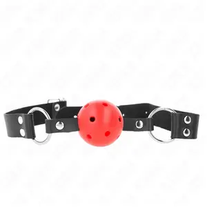 Kink - Breathable Ball 4 Cm Gag With Double Rivet Red 62.5 X 2.5 Cm Ad... pas cher