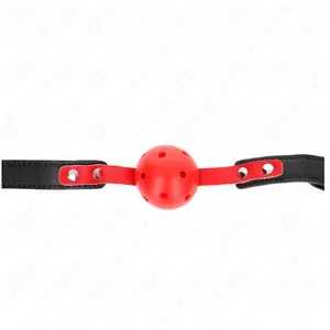 Kink - Red Hollow Hard Ball 4 Cm Gag Black Strap 60 X 2 Cm Adjustable ... pas cher