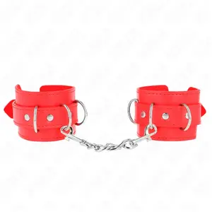 Kink - 3 D-Ring Wrist Restraints Adjustable Red 17.5-25 Cm X 6 Cm pas cher