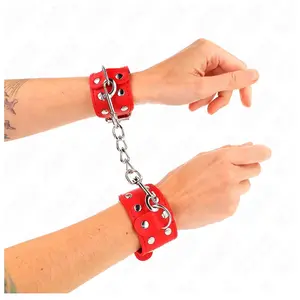 Kink - Wristbands With Double Line Of Adjustable Studs Red