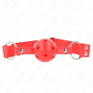 Kink - Complete Red Hollow Hard Ball Gag 62 X 2 Cm