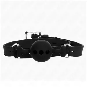 Kink - Full Silicone Gag 55 X 2 Cm With 4 Cm Ball Size S Black Adjusta... pas cher