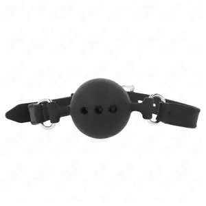 Kink - Full Silicone Gag 55 X 2 Cm With 4.5 Cm Ball Size M Black Adjus... pas cher