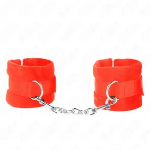 Kink - Beginner Fur Hand Cuffs Red 30 X 7 Cm