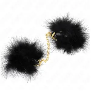 Kink - Feather Hand Cuffs With Gold Chain Model 0