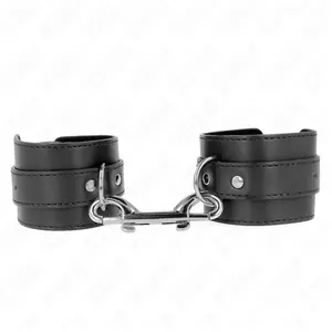 Kink - Wrist Restraints-Single Rivet Row And Big Buckle Black Adjustab...