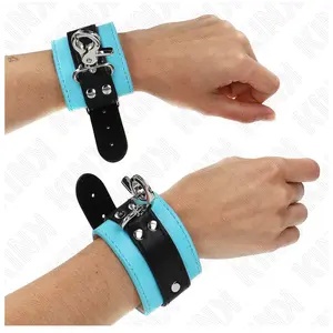 Kink - Premium Lockable Wrist Restraints Black / Blue Adjustable 21-28...