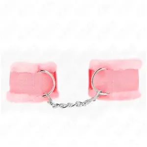 Kink - Furry Lined Wrist Restraints Pink Adjustable 17-31 Cm X 7 Cm