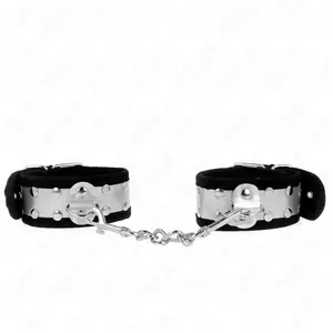 Kink - Thin Wrist Restraints Black / Silver 30 X 4 Cm pas cher