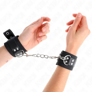 KINK - NYLON POLSBOEIEN ZWART MET LEREN RIEM ZWART VERSTELBAAR 19-29 C...