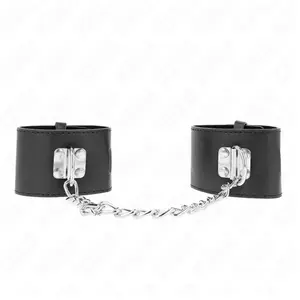 Kink - Fixed Wrist Restraints With Chain 30 Cm And Padlock Closure Bla...