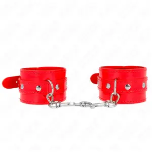 Kink - Shiny Hand Cuffs Red Adjustable 23-33 Cm pas cher