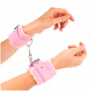 Kink - Fur Lined Wrist Restraints Pink With Pink Belt Adjustable 17-29... pas cher