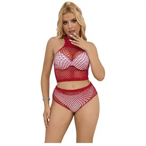 SUBBLIME - 952402 BODYSTOCKING VISNET SET MET ROZE DIAMANTEN ONE SIZE | LINGERIE | LINGERIESET | SEXY LINGERIE | EROTISCHE LINGERIESET