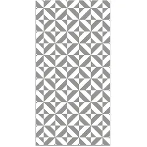 Tapis Vinyle Panorama Géométrie Grise 60x250 cm - Tapis pour Cuisine Bureau et Salon en PVCVendu parcdiscount