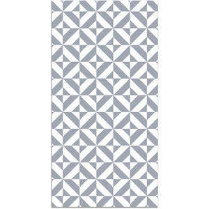 Tapis Vinyle Panorama Géométrie Bleue 60x250 cm - Tapis pour Cuisine Bureau et Salon en PVC pas cher