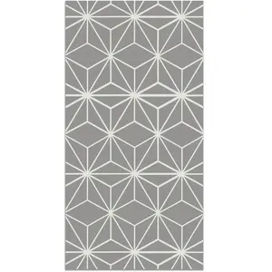 Tapis Vinyle Panorama Lignes d'Étoiles Grises 60x250 cm - Tapis pour C... pas cher