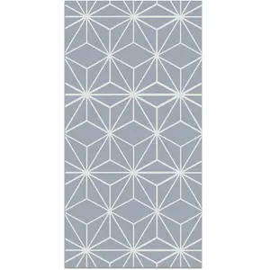 Tapis Vinyle Panorama Lignes d'Étoiles Bleus 60x200 cm - Tapis pour Cuisine, Bureau et Salon en PVC pas cher
