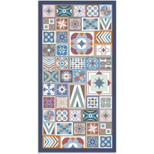 Tapis Vinyle Panorama Style Carreaux Ciments Multi 200x200 cm - Tapis pour Cuisine Bureau et Salon en PVC pas cher