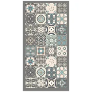 Tapis Vinyle Panorama Carreaux de Ciments Bleu 60x110 cm - Tapis pour ... pas cher