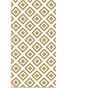 Tapis Vinyle Panorama Carrés Moutarde 100x140 cm - Tapis pour Cuisine,...