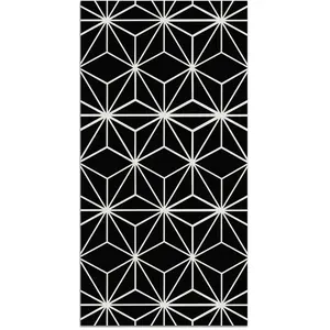 Tapis Vinyle Panorama Lignes d'Étoiles Noirs 100x140 cm - Tapis pour C... pas cher