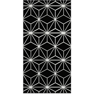 Tapis Vinyle Panorama Lignes dÉtoiles Noirs 160x230 cm - Tapis pour Cuisine Bureau et Salon en PVC
