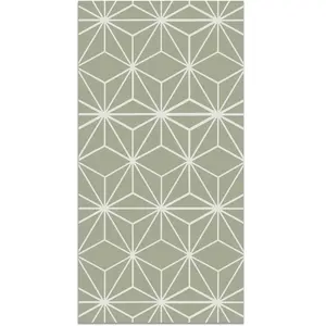 Tapis Vinyle Panorama Lignes dÉtoiles Vertes 120x170 cm - Tapis pour Cuisine Bureau et Salon en PVC pas cher