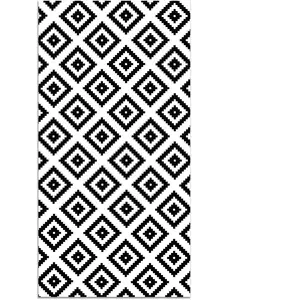 Tapis Vinyle Panorama Carrés Noirs 160x230 cm - Tapis pour Cuisine, Bu... pas cher