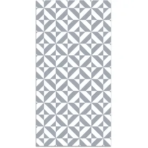 Tapis Vinyle Panorama Géométrie Bleue 80x200 cm - Tapis pour Cuisine B... pas cher