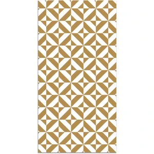 Tapis Vinyle Panorama Géométrie Moutarde 80x200 cm - Tapis pour Cuisine Bureau et Salon en PVC pas cher