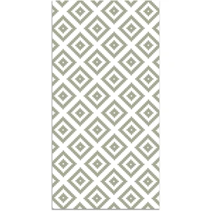 Tapis Vinyle Panorama Carrés Verts 80x300 cm - Tapis pour Cuisine Bureau et Salon en PVC pas cher