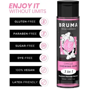 BRUMA - PREMIUM MASSAGE HOT OIL CHEWING GUM 3 IN 1 - 100 ML | EROTIC M...