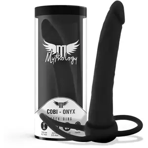 MYTHOLOGY - COBI ONYX ANAL DILDO WITH COCK AND TESTICLE RING 13 SILICO...
