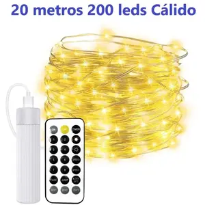 JANDEI Guirlande lumineuse USB rechargeable 20m 200leds Warm avec télécommande Batterie 1800MA pas cher