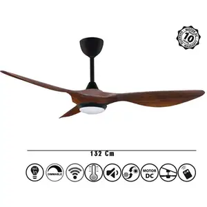 KLASSFAN Ventilateur de plafond Helix III Wood 132 cm   Moteur DC ultra puissan... pas cher