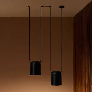 LEDS-C4 Sospensioni Attic Double Rectangular Shape E27 30 Nero 1537lm pas cher