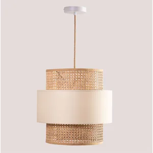 Plafonnier en rotin Satu Sklum Beige Lin pas cher