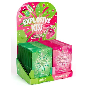 Pack de 48 bonbons Poudre pétillante Explosive Kiss Menthe et Fraise   pas cher