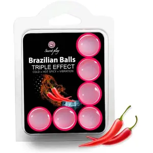 Secret Play Brazilian Balls - Massageolie - Triple Effect - 6 stuks