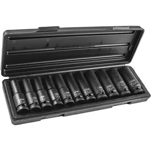 Ensemble de 11 douilles à chocs 12 bords 1/2" de long JBM53744 pas cher